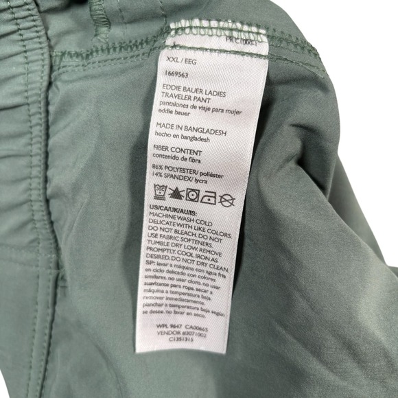 Eddie Bauer Women's Green Elastic Waist Slit Hem Ankle Traveler‎ Pants Size XXL - Picture 5 of 9